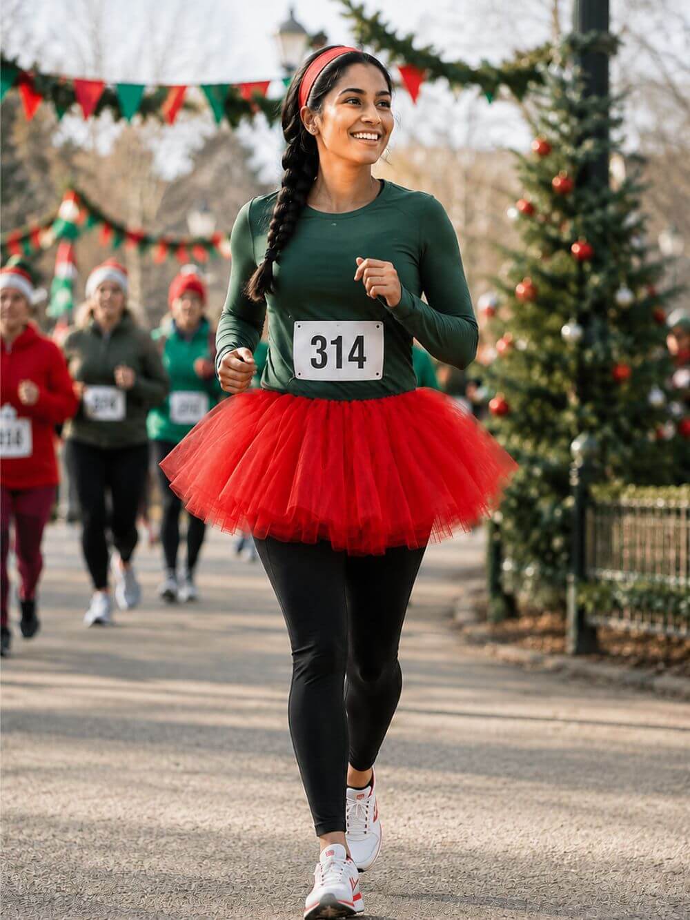 Red - 5 Layer Tutu Skirt for Running, Dress-Up, Costumes