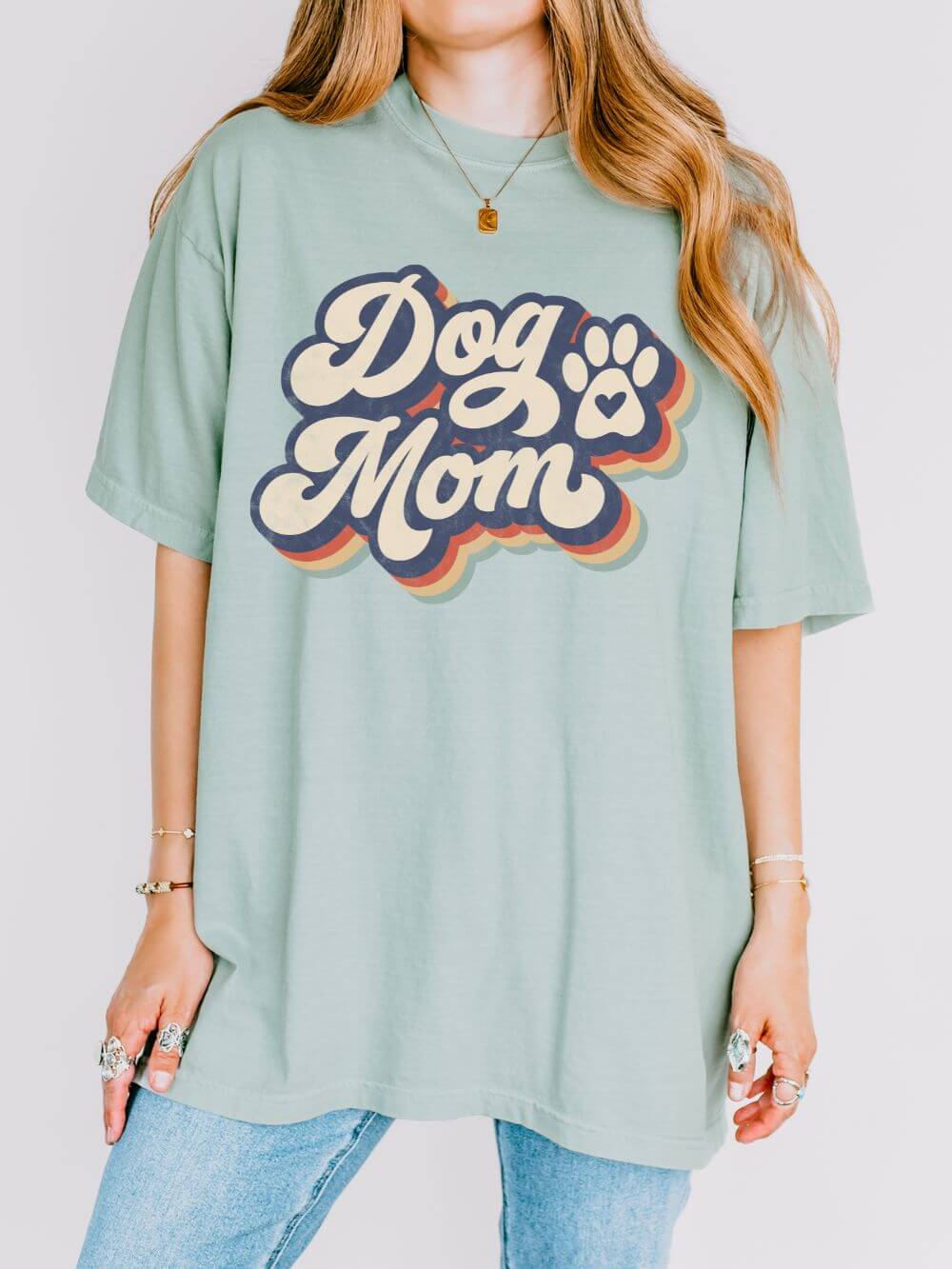 Retro Distressed Dog Mom T-Shirt Cute Dog Lover Tee