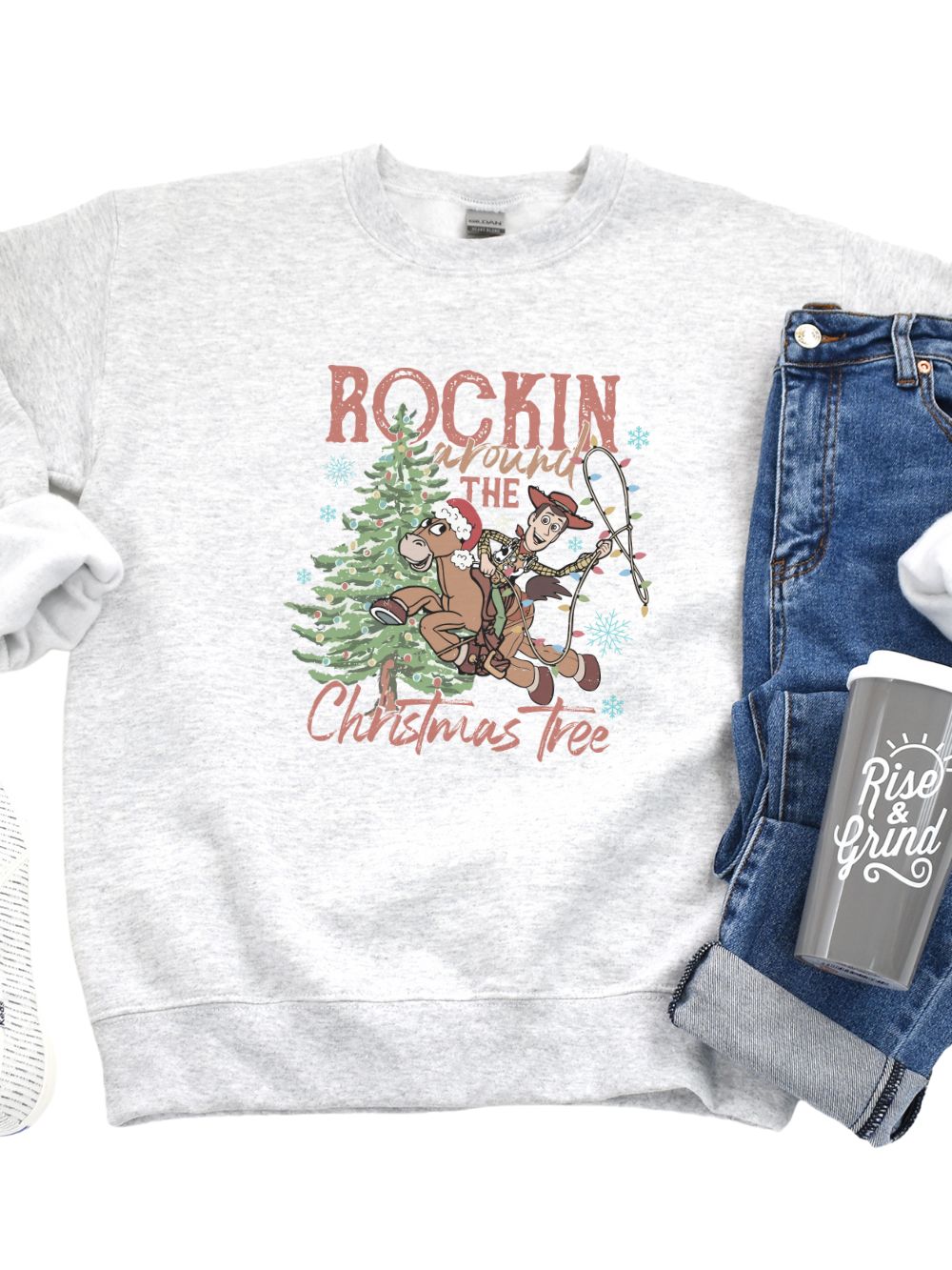 Rockin' Around the Christmas Tree Heavy Blend Unisex Crewneck Graphic Sweatshirt - Sydney So Sweet