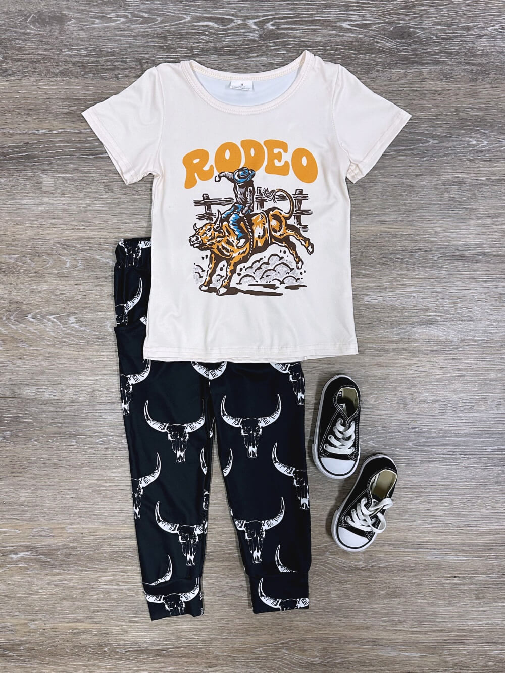 Rodeo Texas Longhorn Boys Top &amp; Joggers Outfit - Sydney So Sweet