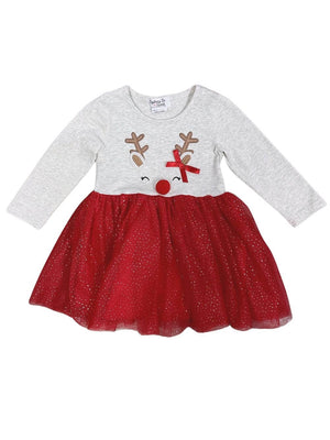 Run Rudolf Run Girls Chiffon Tutu Christmas Dress - Sydney So Sweet