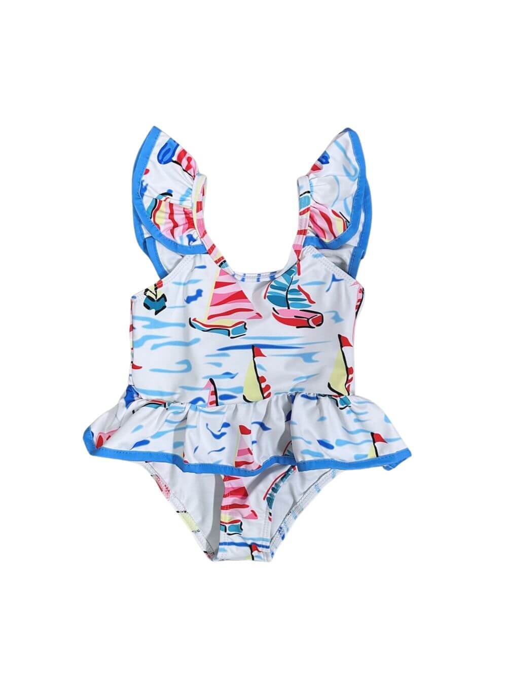 Sail Away Baby Girls Sailboat One-Piece Swimsuit - Sydney So Sweet