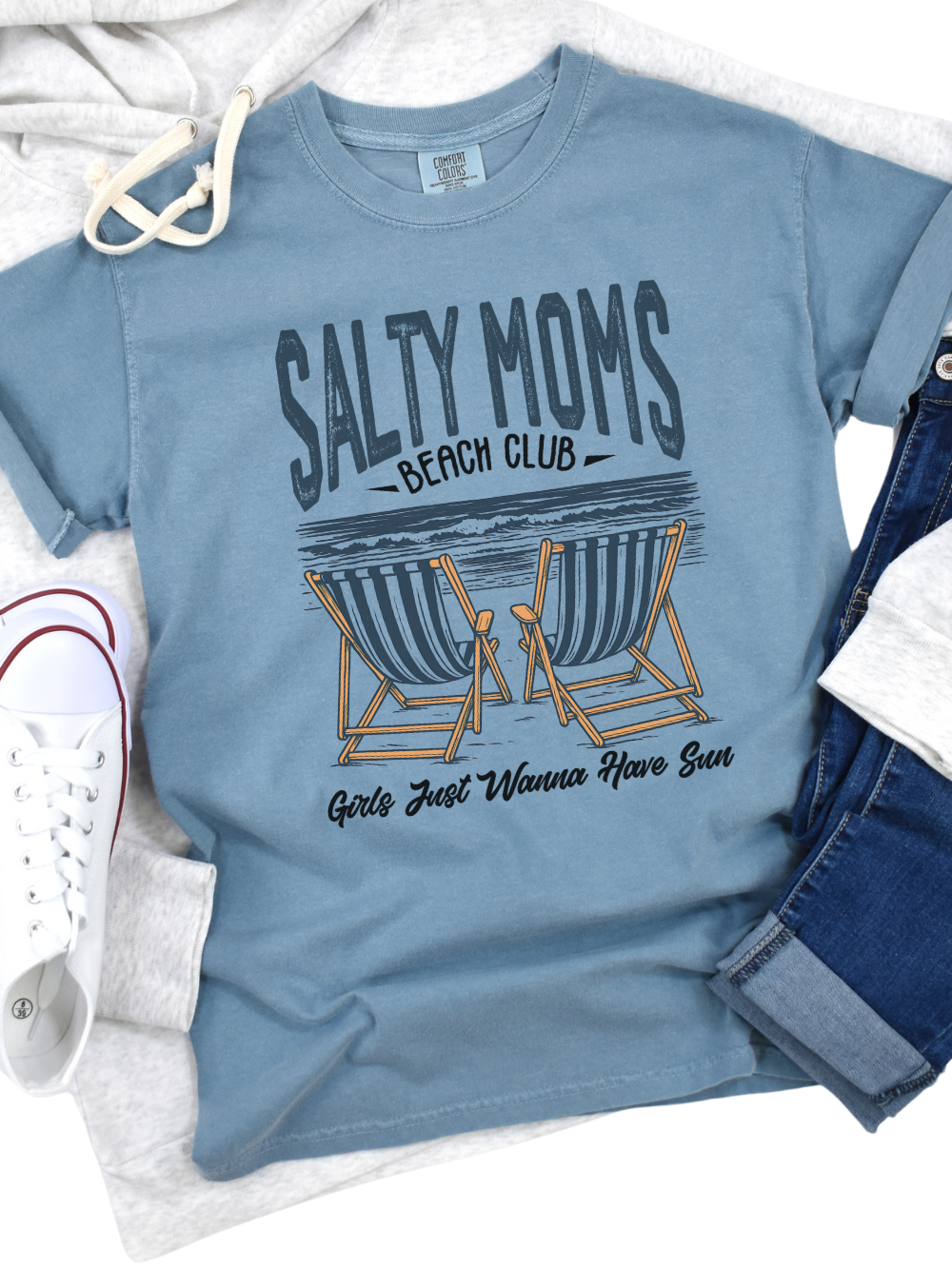 Salty Moms Beach Club Comfort Colors Short Sleeve T-Shirt - Sydney So Sweet