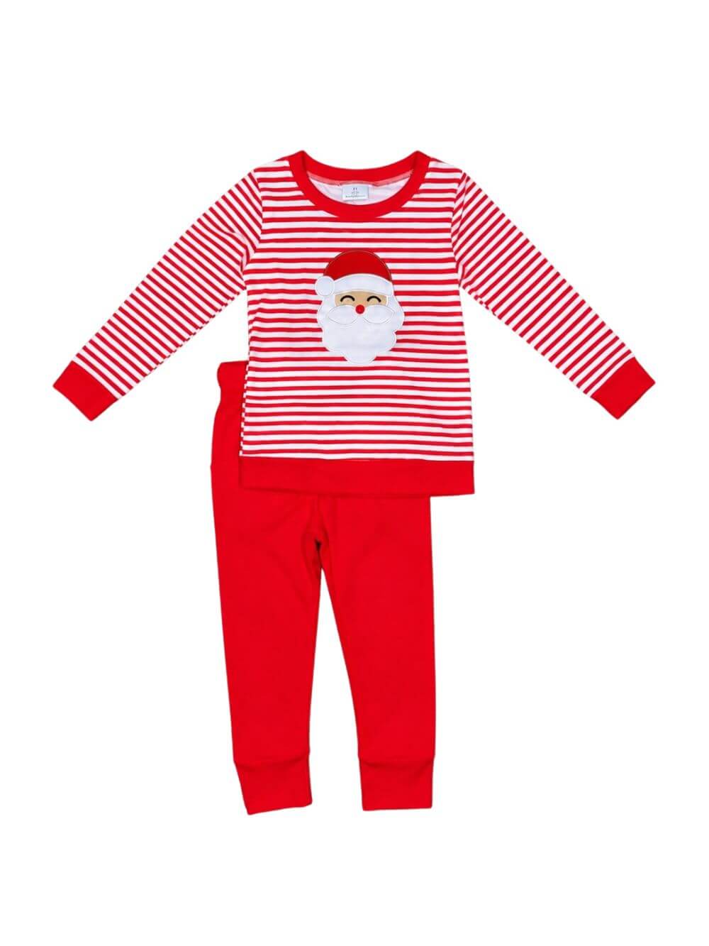 Santa Red Stripe Kids Christmas Jogger Outfit