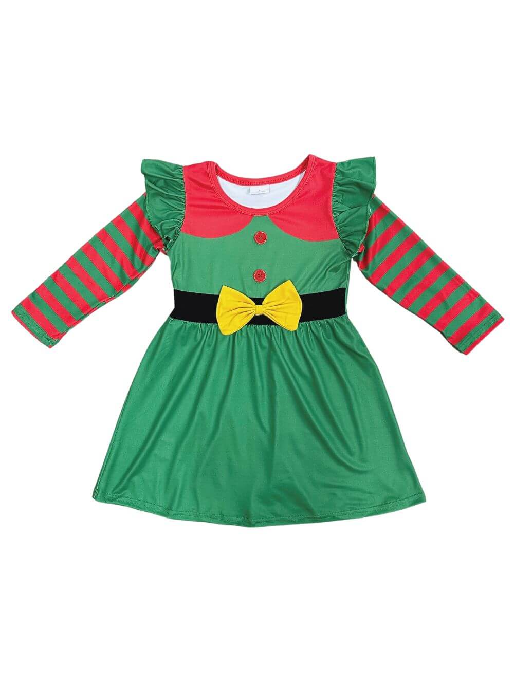 Santa's Little Helper Bow Dress Green - Sydney So Sweet