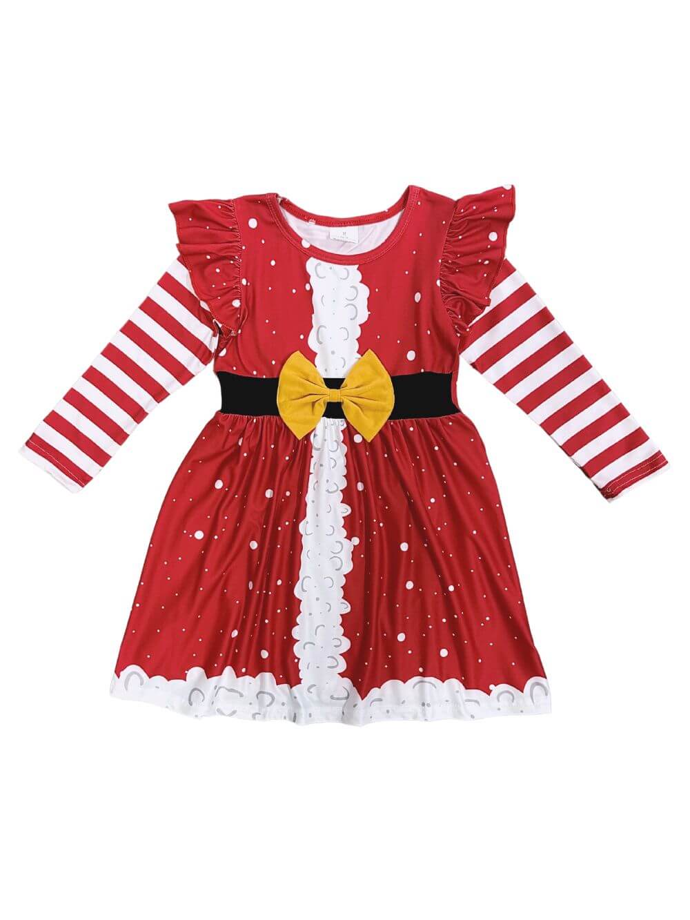 Santa's Little Helper Bow Dress Red - Sydney So Sweet