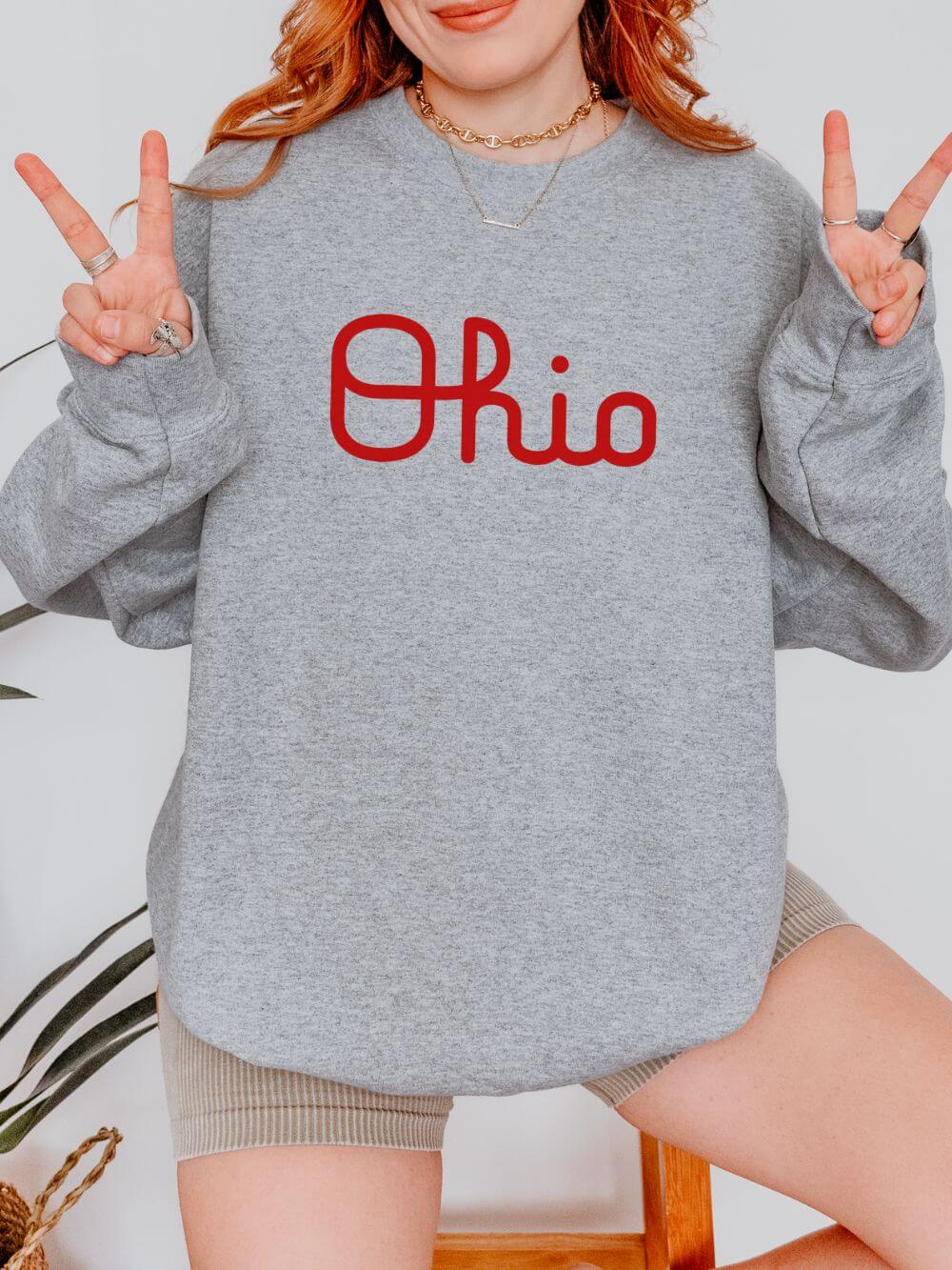 Script Ohio Heavy Blend Women's Crewneck Embroidered Sweatshirt - Sydney So Sweet