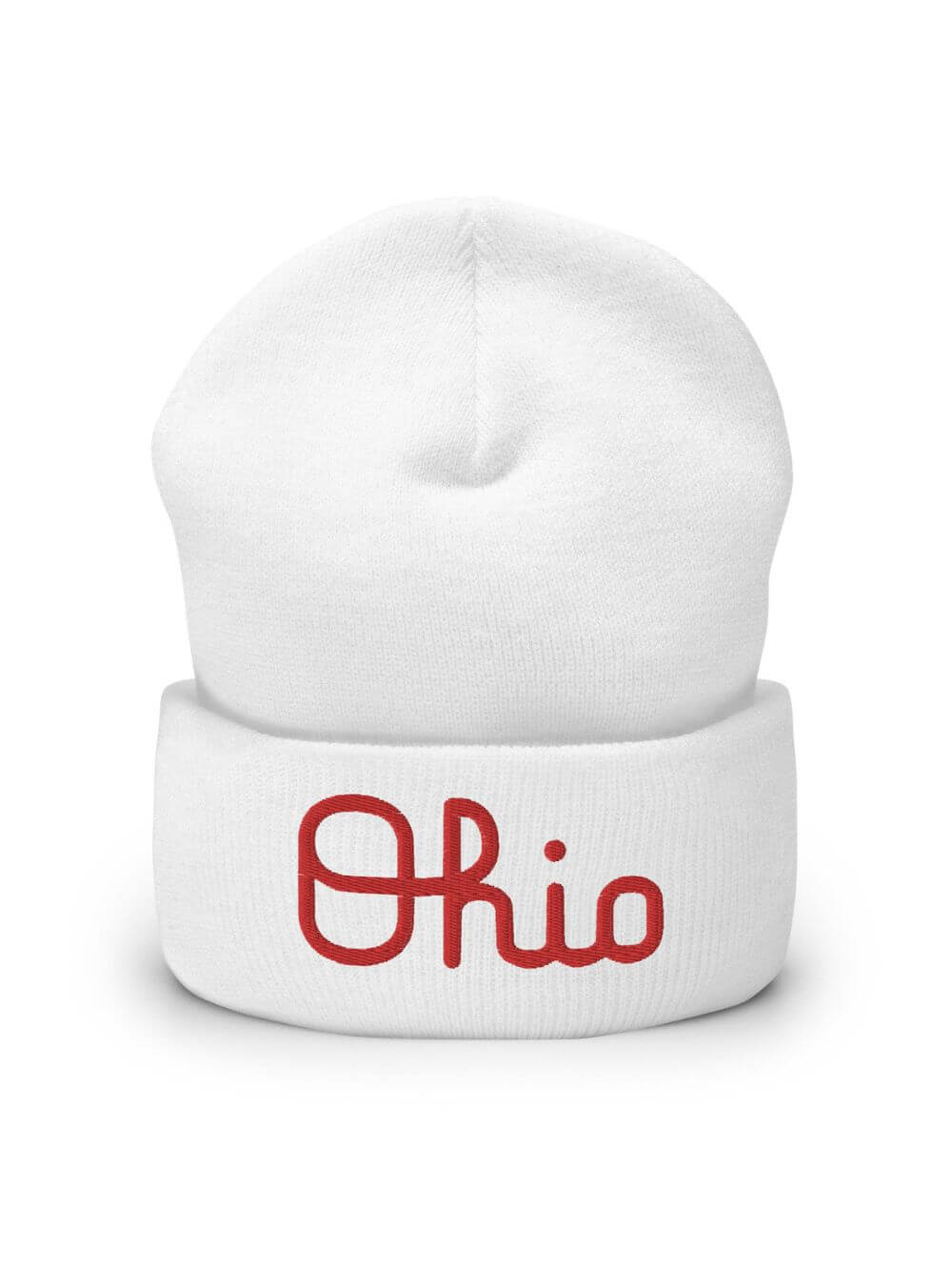 Script Ohio Embroidered Cuffed Unisex Beanie Hat - Sydney So Sweet