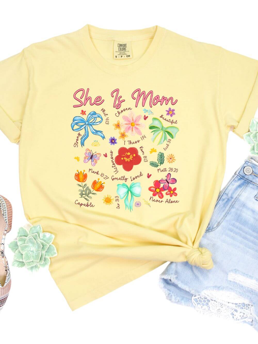 She is Mom Floral Christian Mom Graphic T-Shirt - Sydney So Sweet