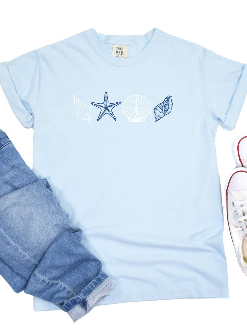 Coastal Vibes Shells of Summer Ocean-Inspired Comfort Colors Graphic T-Shirt - Sydney So Sweet