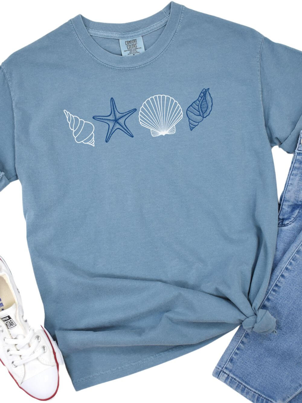 Coastal Vibes Shells of Summer Ocean-Inspired Comfort Colors Graphic T-Shirt - Sydney So Sweet