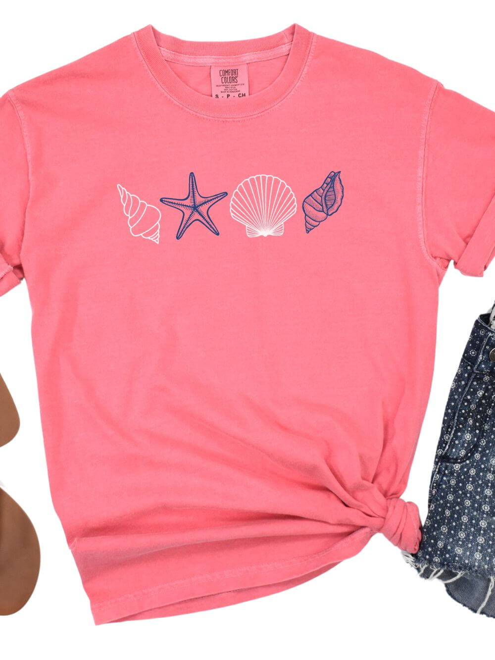 Coastal Vibes Shells of Summer Ocean-Inspired Comfort Colors Graphic T-Shirt - Sydney So Sweet