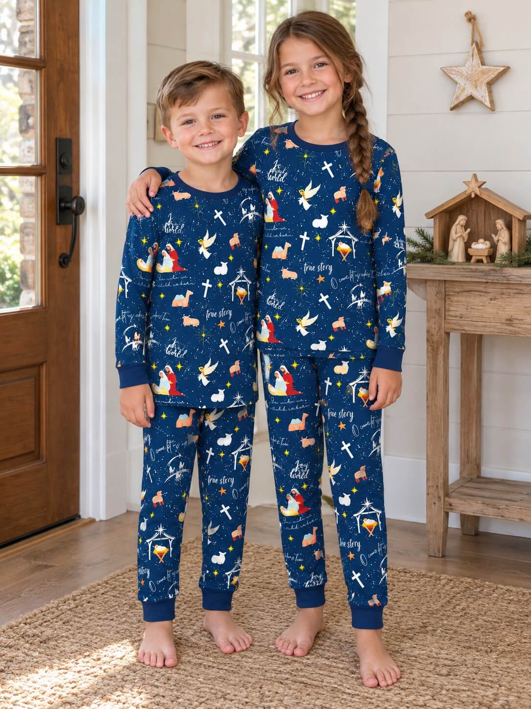 Silent Night Nativity Kids Christmas Lounge Set