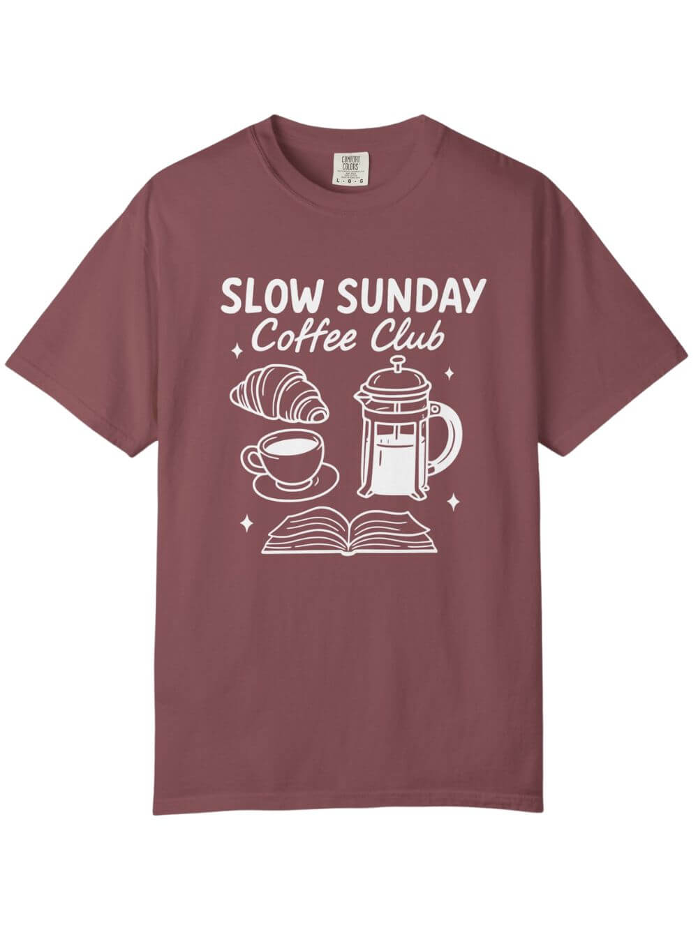 Slow Sunday Coffee Club Unisex Tee Comfort Colors Coffee Lover Short Sleeve Graphic T-Shirt - Sydney So Sweet