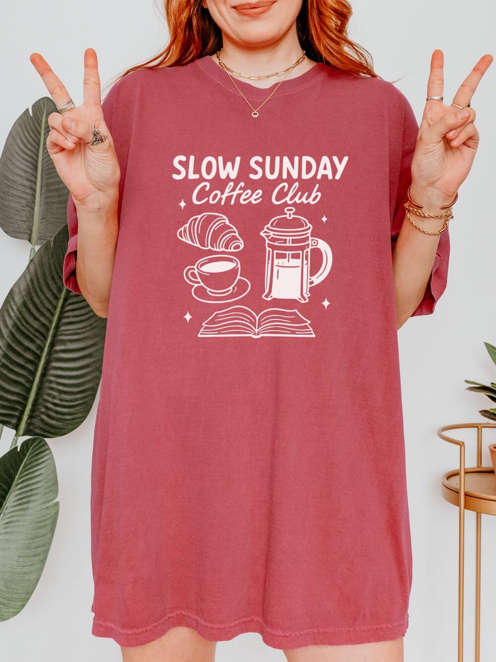 Slow Sunday Coffee Club Unisex Tee Comfort Colors Coffee Lover Short Sleeve Graphic T-Shirt - Sydney So Sweet
