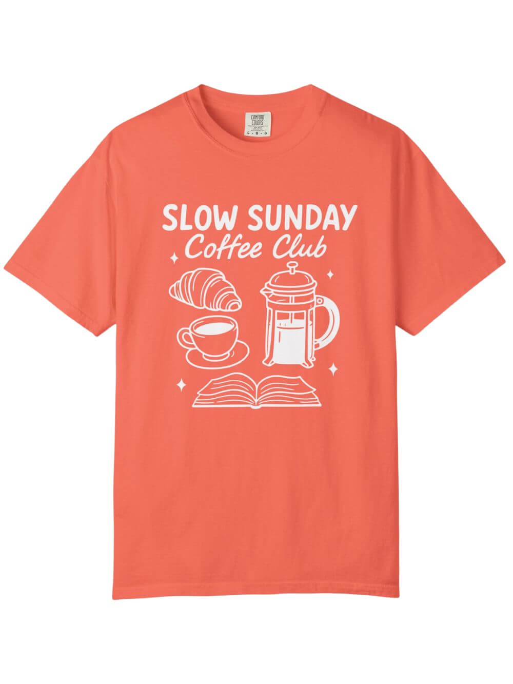 Slow Sunday Coffee Club Unisex Tee Comfort Colors Coffee Lover Short Sleeve Graphic T-Shirt - Sydney So Sweet