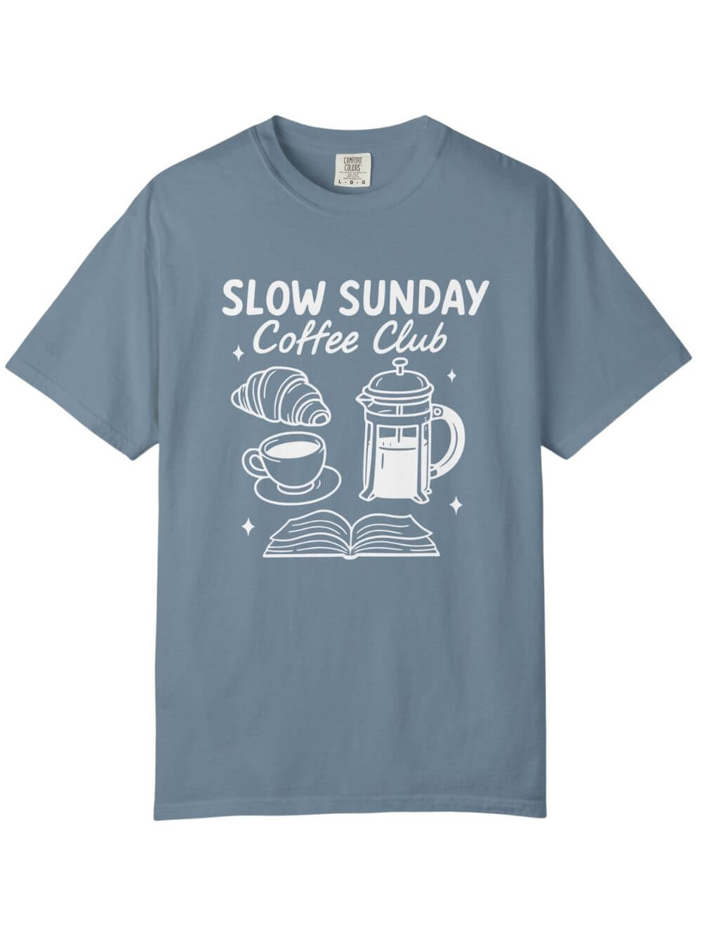 Slow Sunday Coffee Club Unisex Tee Comfort Colors Coffee Lover Short Sleeve Graphic T-Shirt - Sydney So Sweet