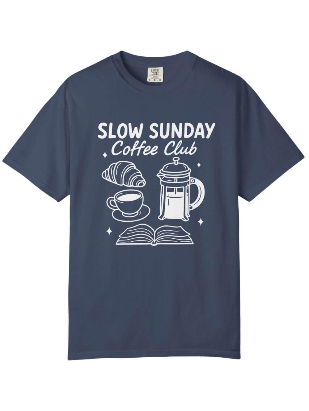 Slow Sunday Coffee Club Unisex Tee Comfort Colors Coffee Lover Short Sleeve Graphic T-Shirt - Sydney So Sweet