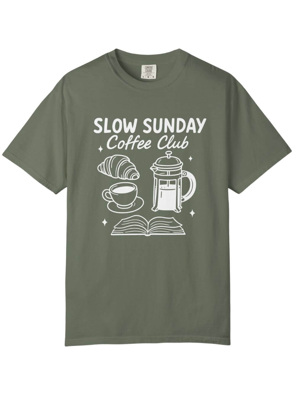Slow Sunday Coffee Club Unisex Tee Comfort Colors Coffee Lover Short Sleeve Graphic T-Shirt - Sydney So Sweet