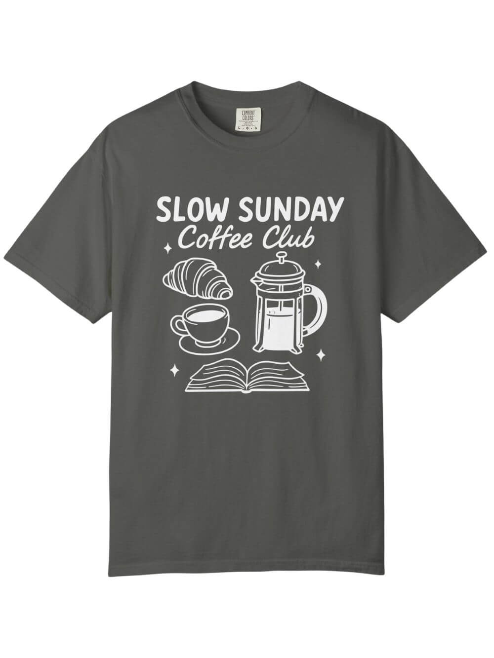 Slow Sunday Coffee Club Unisex Tee Comfort Colors Coffee Lover Short Sleeve Graphic T-Shirt - Sydney So Sweet