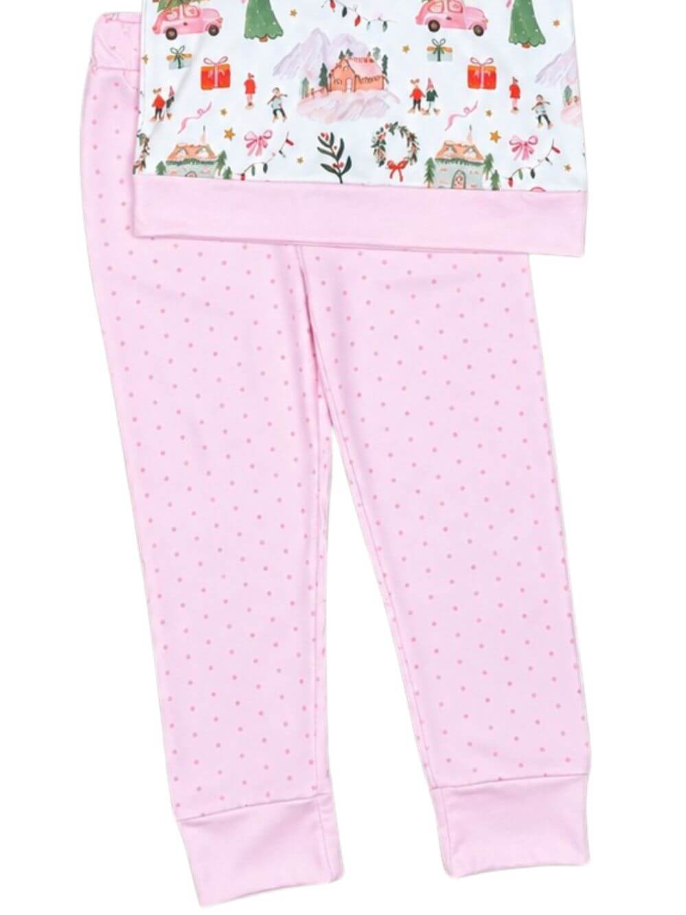 Small Town Christmas Pink Polka Dot Girls Outfit