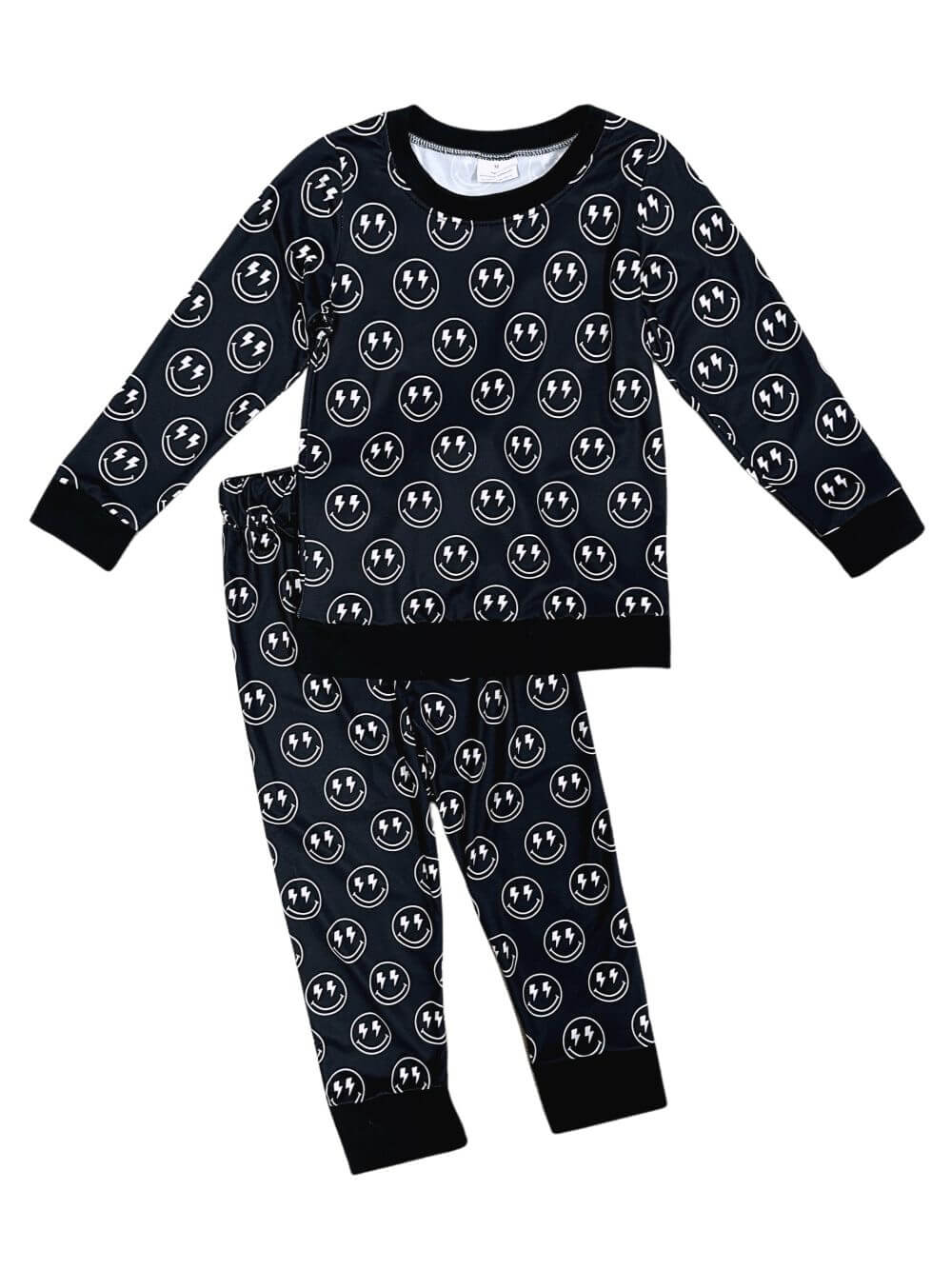 Smile All Day Black Boys Long Sleeve 2 Piece Jogger Outfit - Sydney So Sweet