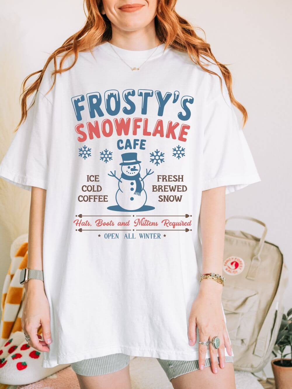 Frosty’s Snowflake Cafe Holiday Tee Vintage Charm Unisex Christmas T-Shirt - Sydney So Sweet