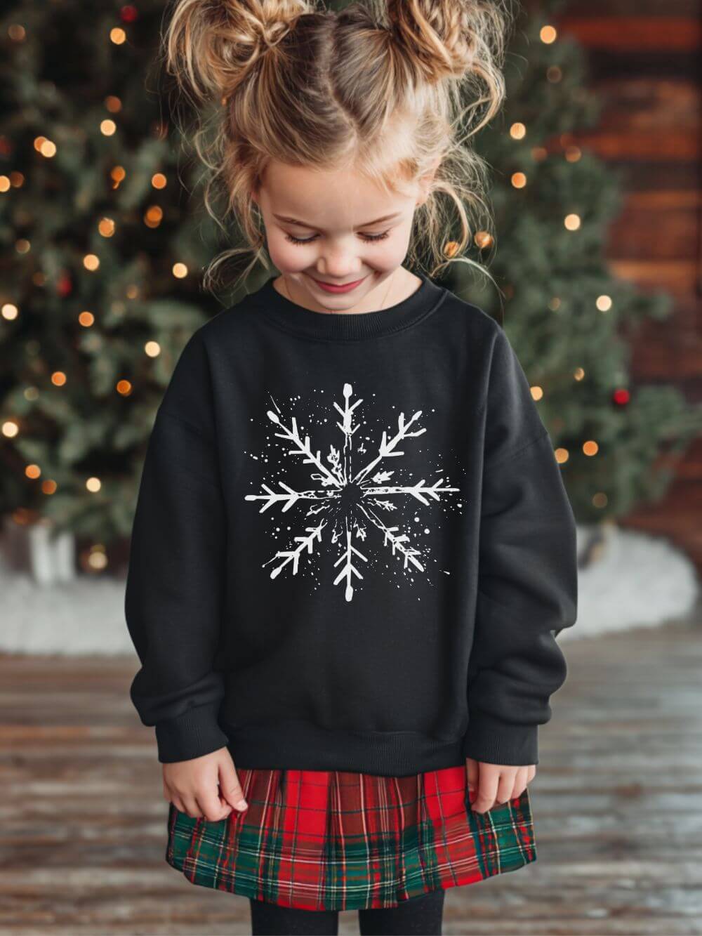 Snowflake Winter Heavy Blend Kids' Crewneck Graphic Christmas Holiday Sweatshirt - Sydney So Sweet