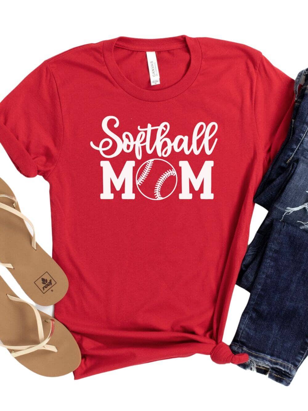 Softball Mom T-Shirt in 12 Team Colors - Sydney So Sweet