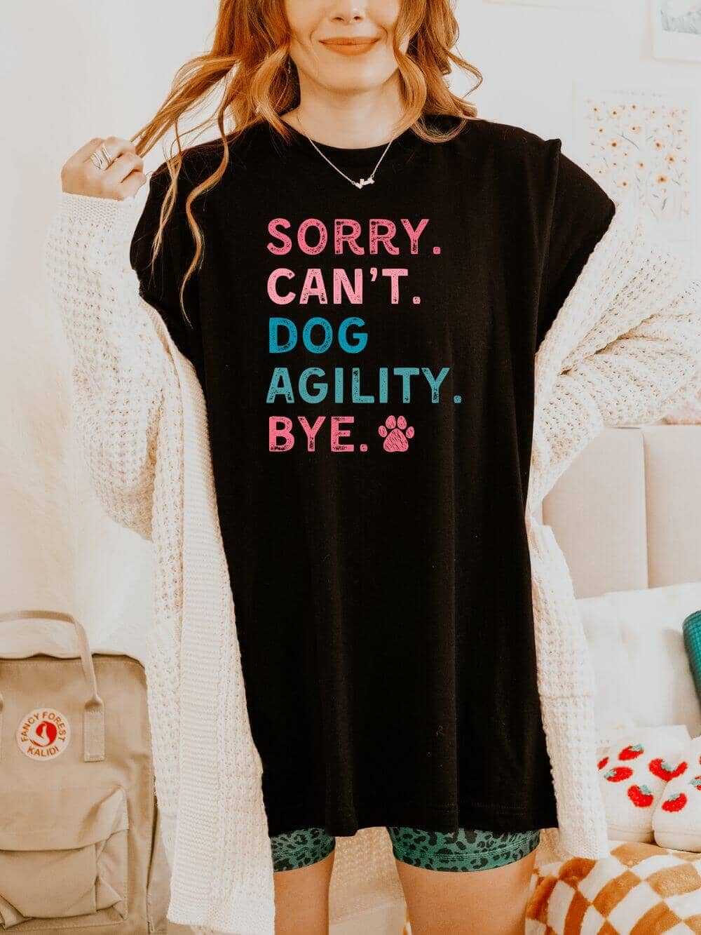 Sorry Can't Dog Agility Bye Cotton Women's Short Sleeve Graphic T-Shirt - Sydney So Sweet