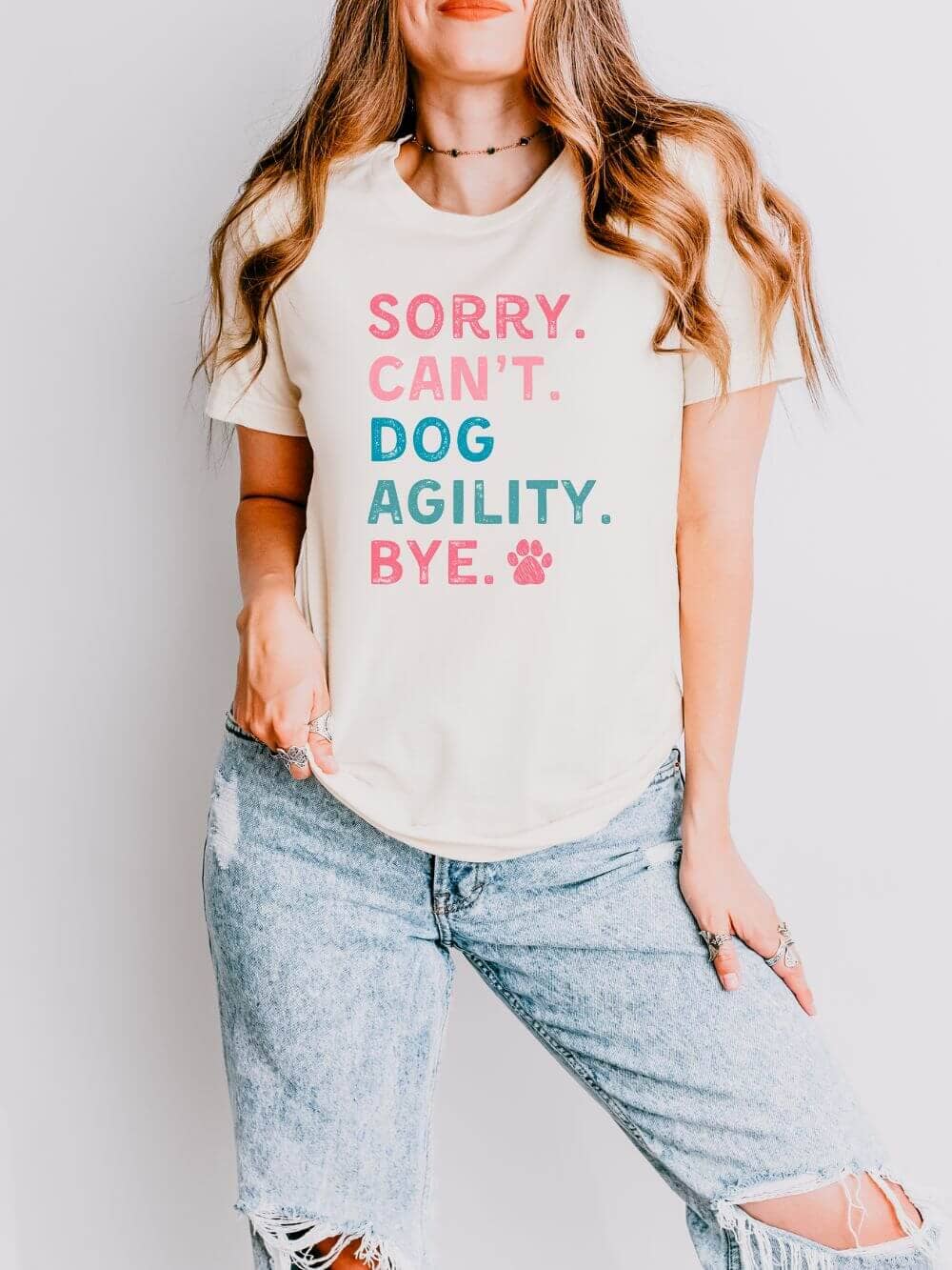 Sorry Can't Dog Agility Bye Cotton Women's Short Sleeve Graphic T-Shirt - Sydney So Sweet