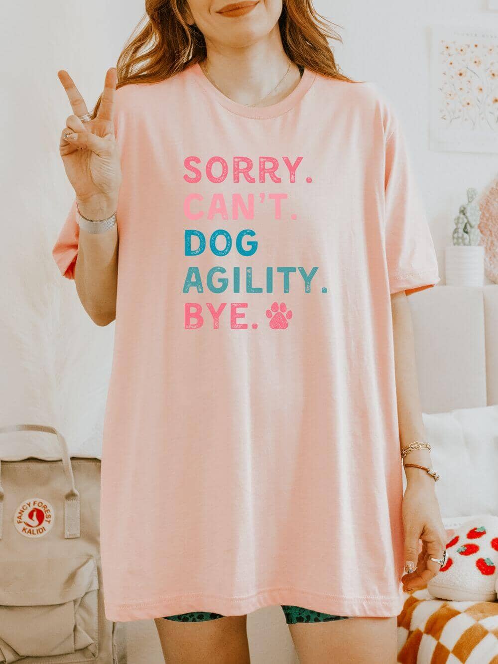 Sorry Can't Dog Agility Bye Cotton Women's Short Sleeve Graphic T-Shirt - Sydney So Sweet