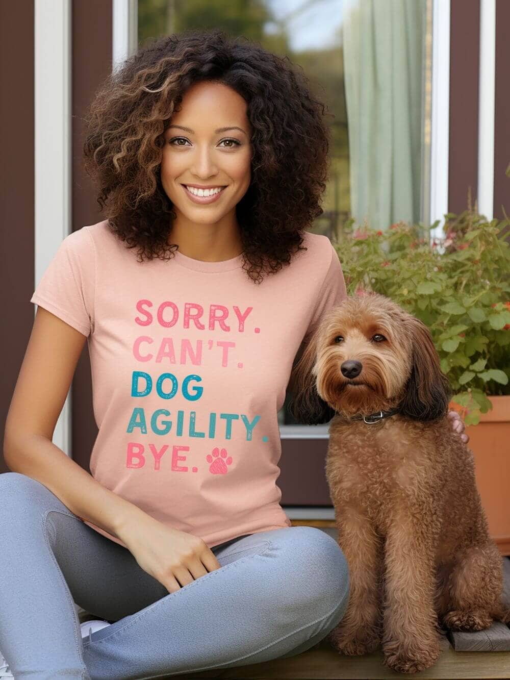 Sorry Can't Dog Agility Bye Cotton Women's Short Sleeve Graphic T-Shirt - Sydney So Sweet