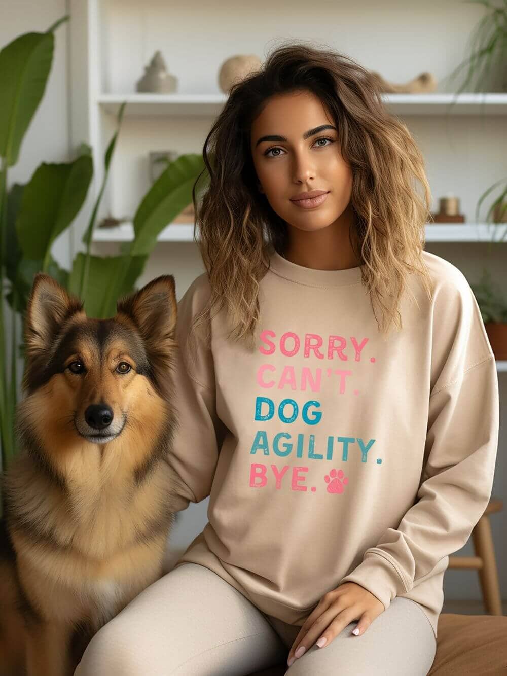 Sorry Can't Dog Agility Bye Cotton Women's Long Sleeve Graphic Sweatshirt - Sydney So Sweet