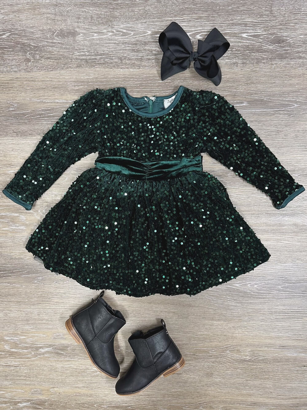 Sparkle All Night Girls Dark Green Special Occasion Dress - Sydney So Sweet