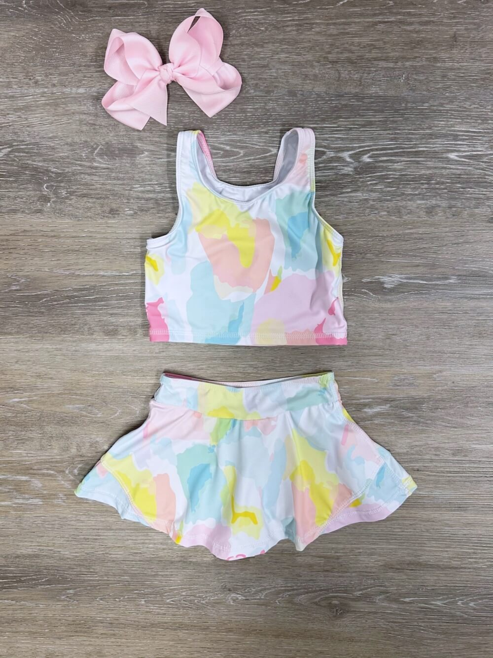 Splash of Pastels Girls Tankini & Swim Skort or Yoga Set - Sydney So Sweet