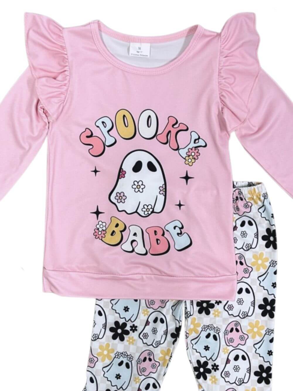 Spooky Babe Girls Halloween Ghost Bell Bottom Outfit - Sydney So Sweet