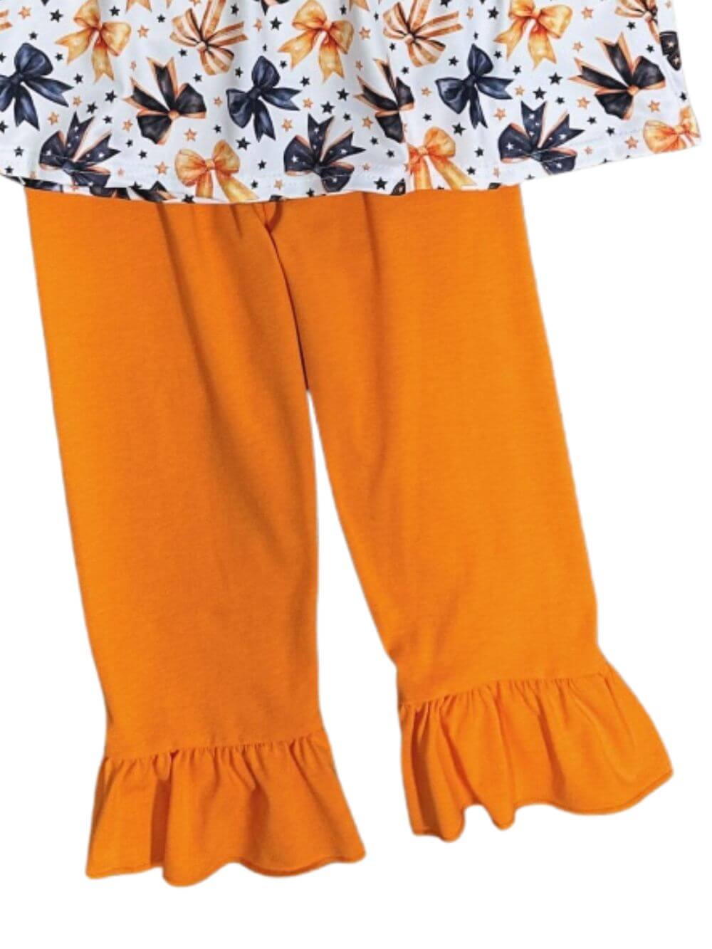 Spooky Sweet Bows Girls Ruffle Pants Set - Sydney So Sweet