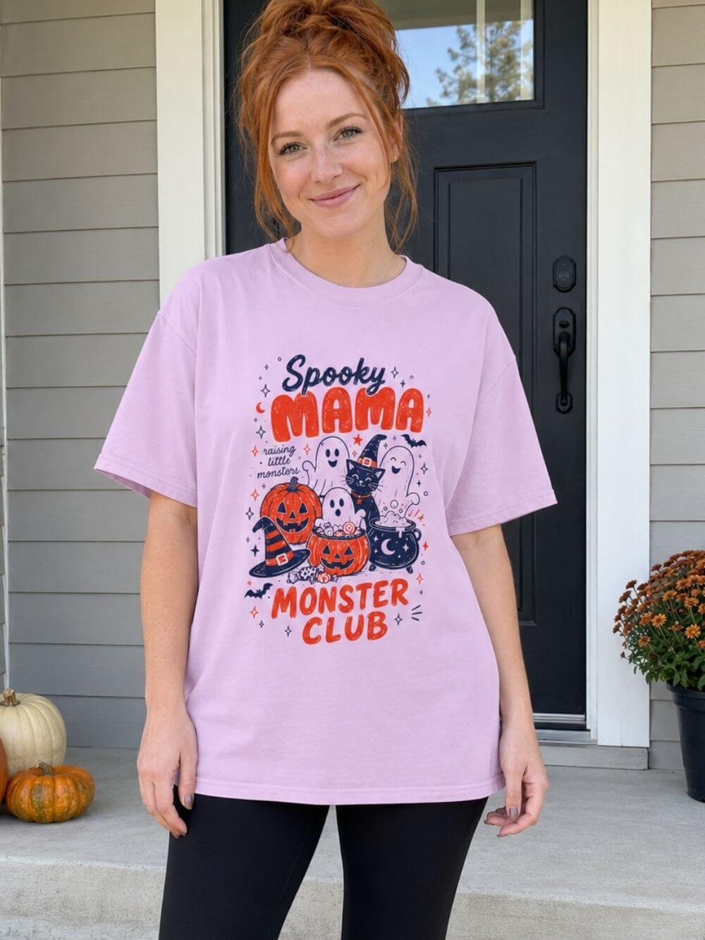 Spooky Mama Monster Club T-Shirt Cute Mom Halloween Tee