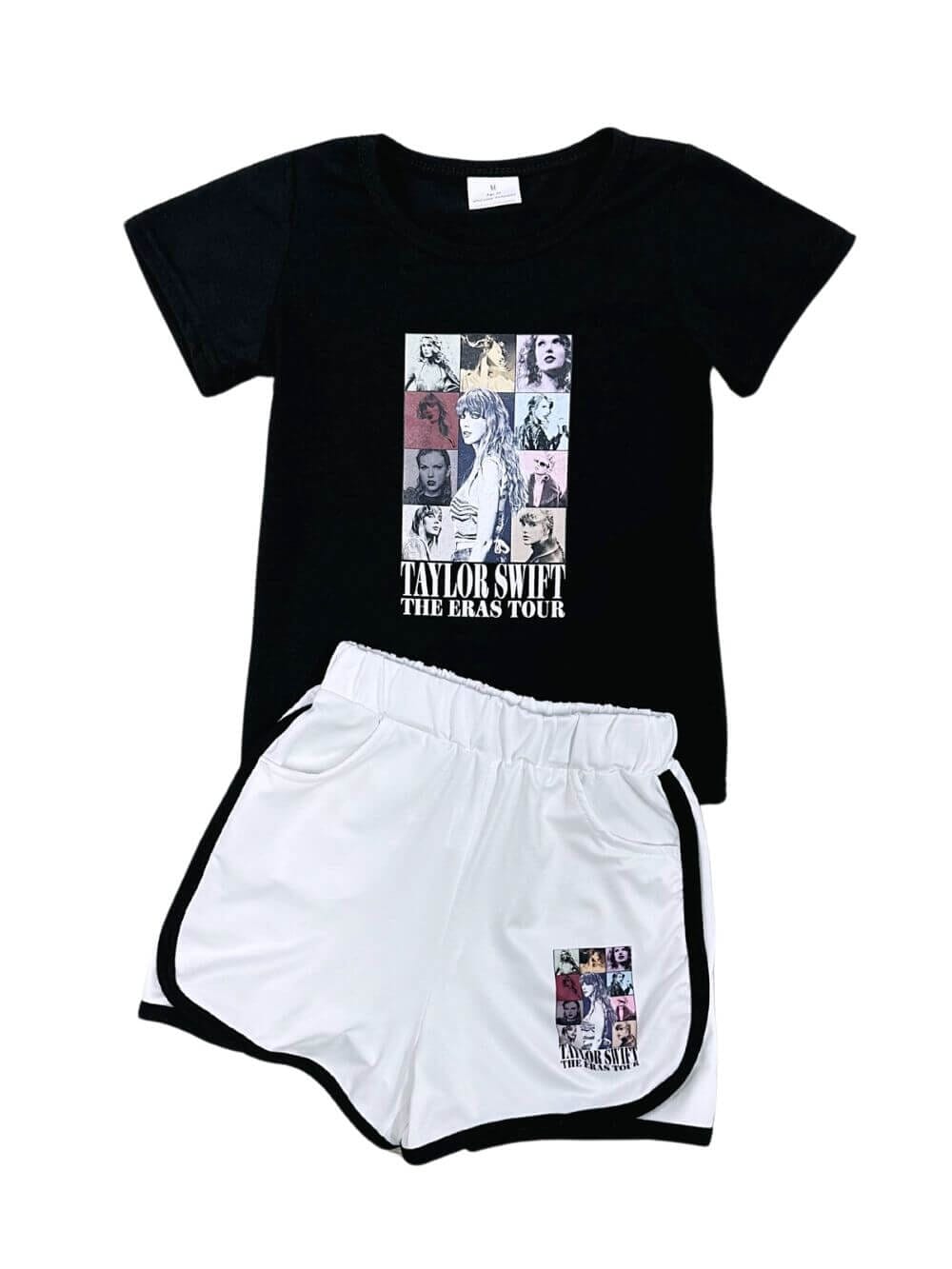 Sporty Concert Girls Black & White Shorts Outfit - Sydney So Sweet