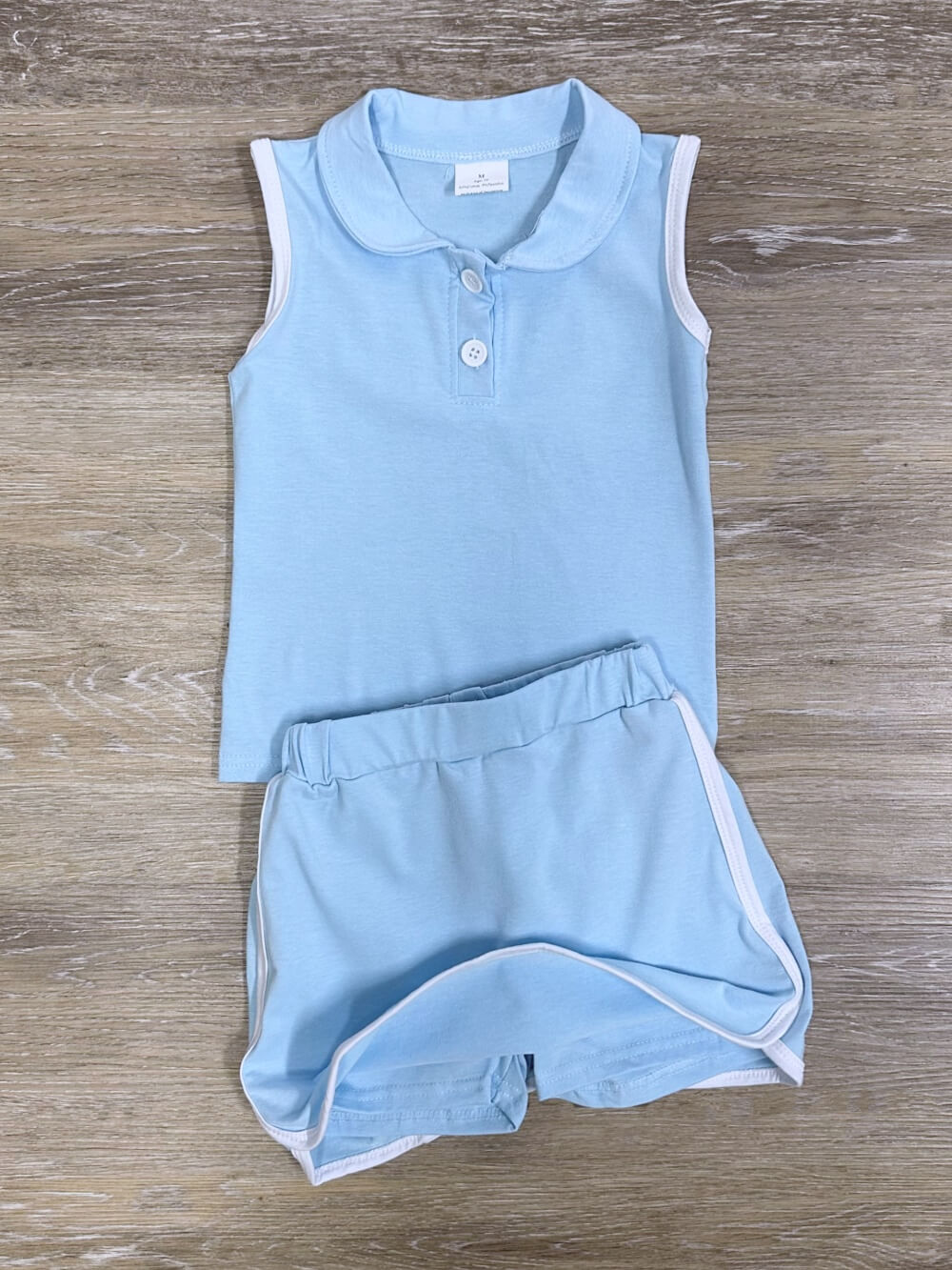 Sporty Sweet Powder Blue Girls Skort Outfit