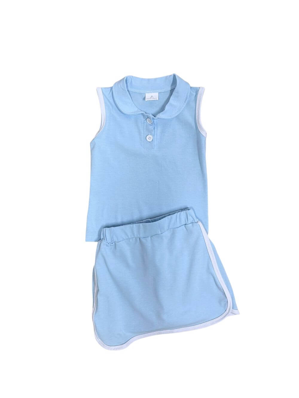 Sporty Sweet Powder Blue Girls Skort Outfit