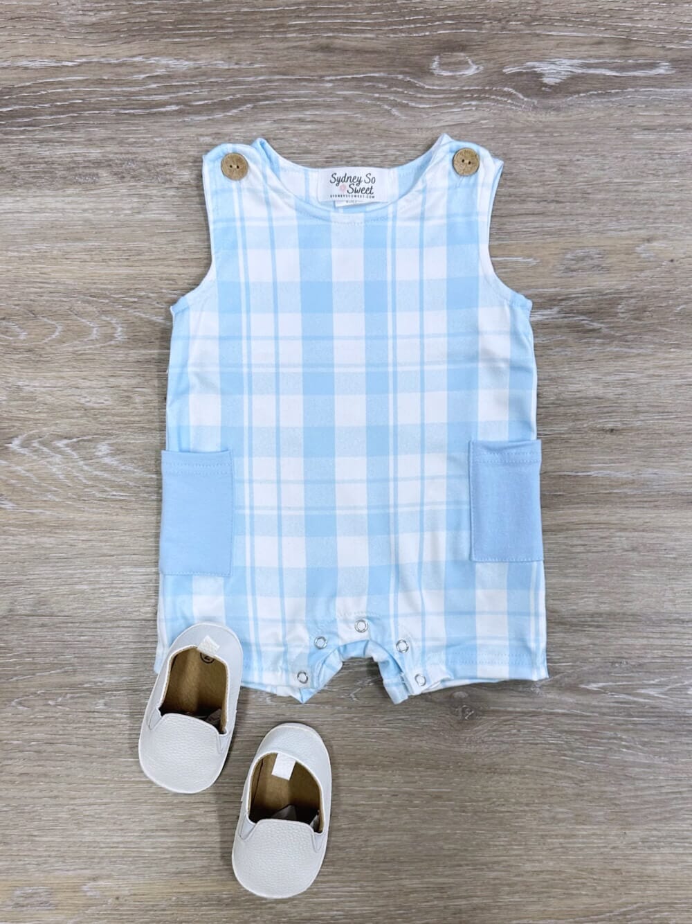 Spring Blue Plaid Boys Baby Jumper Outfit - Sydney So Sweet