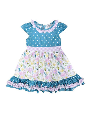 Spring Dream Polka Dot & Floral Girls Dress - Sydney So Sweet