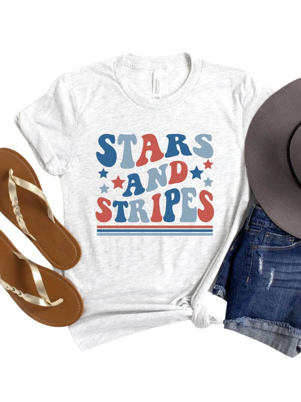 Stars & Stripes Patriotic 4th of July Patriotic Graphic T-Shirt - Sydney So Sweet