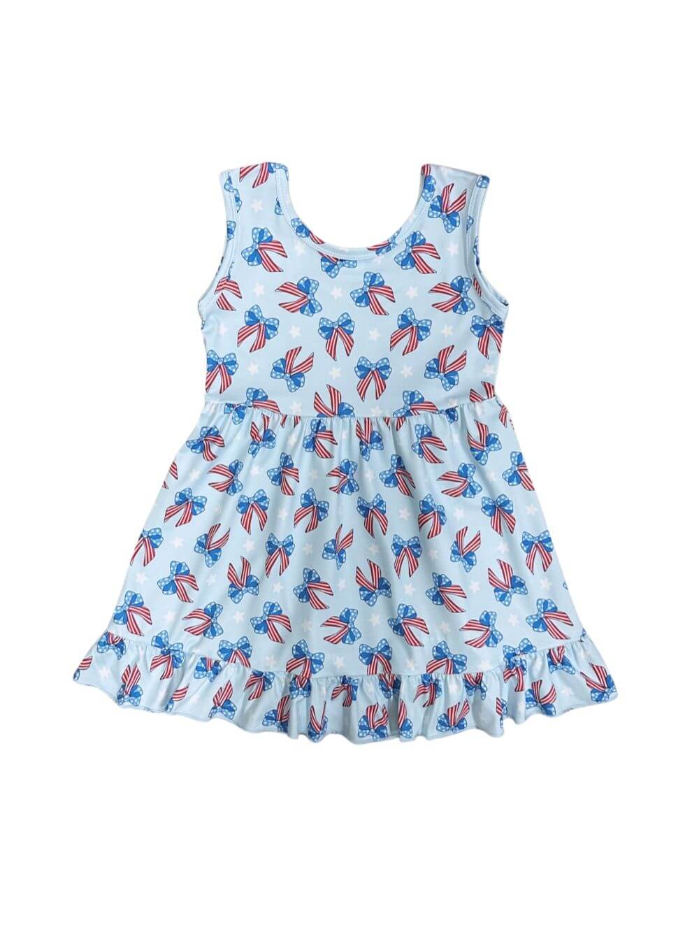 Stars & Stripes Bows Girls Coquette Bows Dress - Sydney So Sweet Stars & Stripes Bows Girls Coquette Bows Dress - Sydney So Sweet