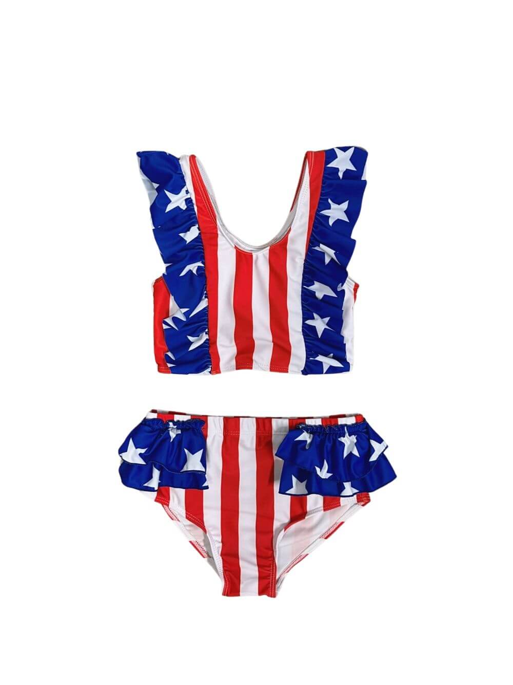 Stars & Stripes Girls USA Flag Print Two-Piece Swimsuit - Sydney So Sweet
