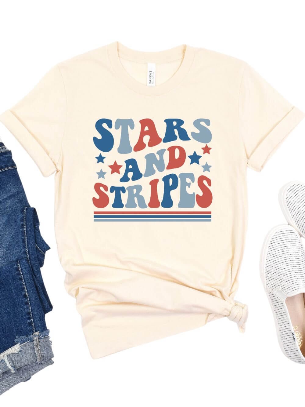 Stars & Stripes Patriotic 4th of July Patriotic Graphic T-Shirt - Sydney So Sweet