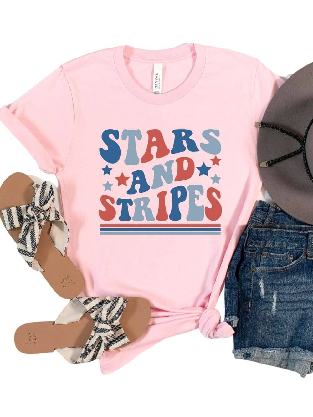 Stars & Stripes Patriotic 4th of July Patriotic Graphic T-Shirt