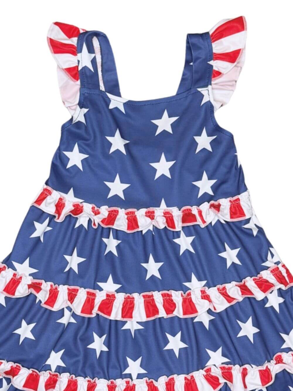 Stars & Stripes Ruffle Tiered Girls Dress